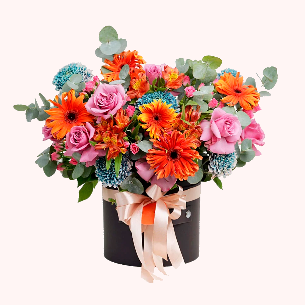 Цветы в коробке "Сияние солнца"