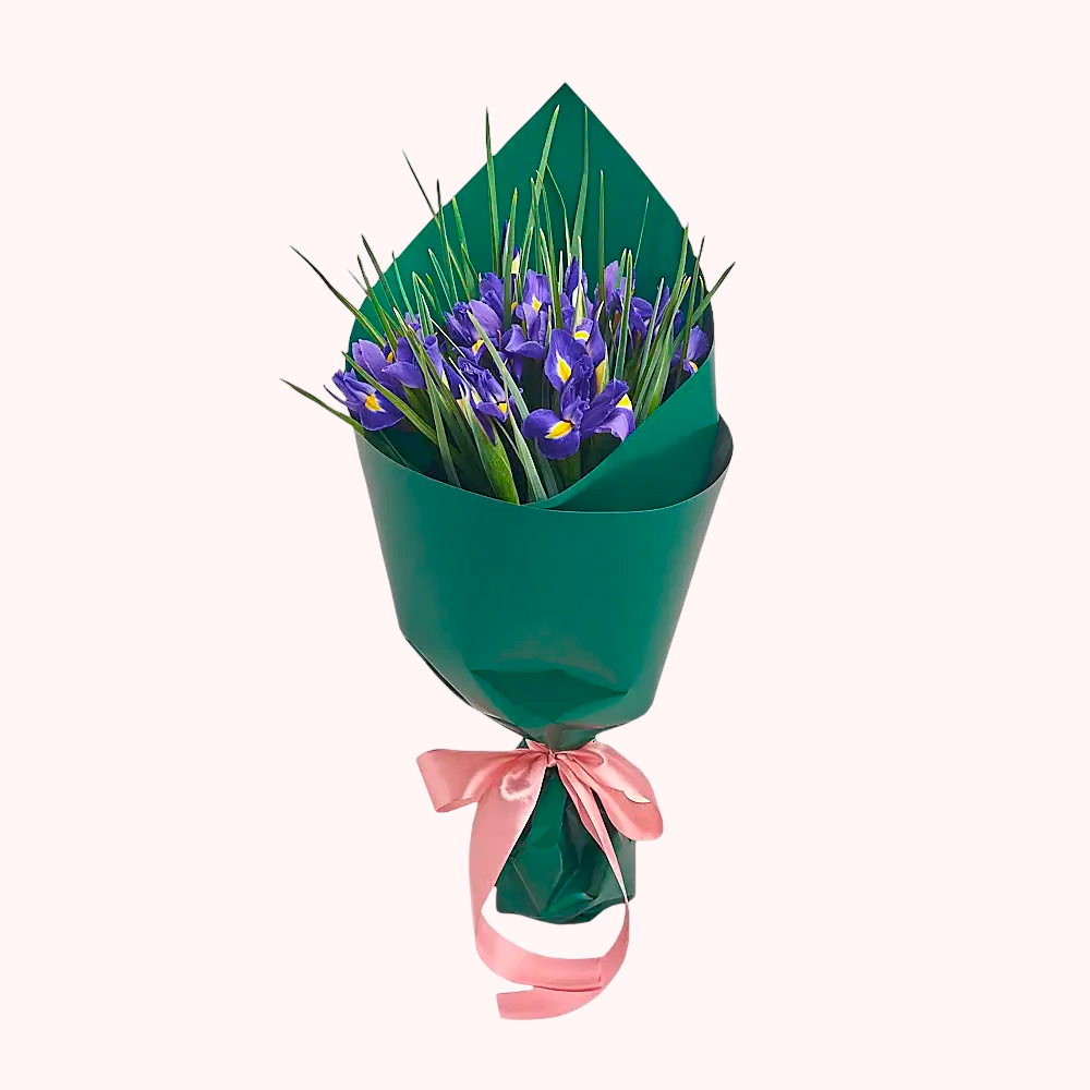 Моно-букет из 15 ирисов